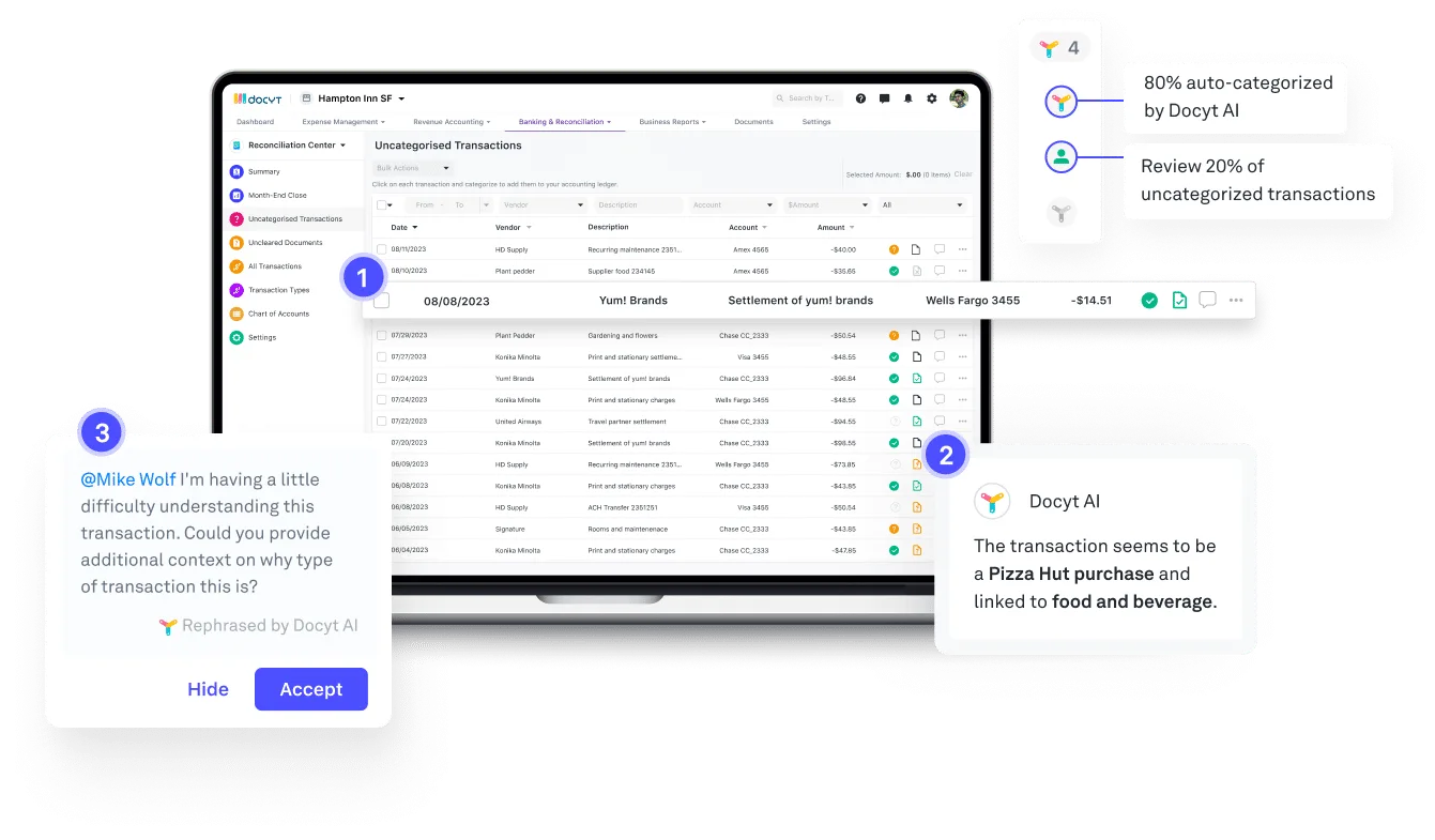 Docyt 360 Auto Categorization Transaction