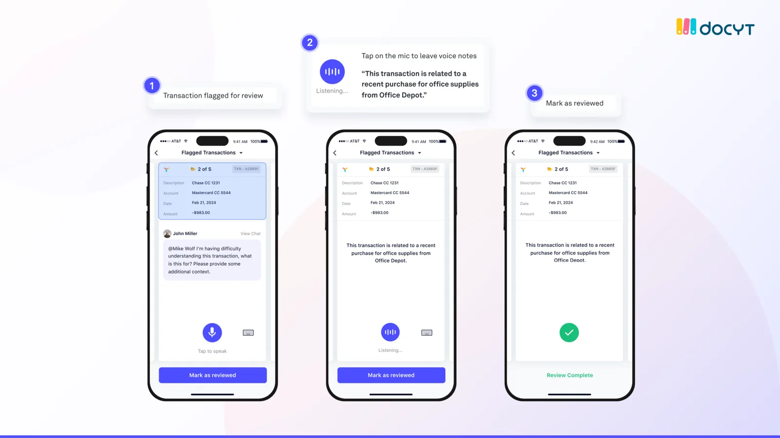 Docyt Image Voice Assisted Flaggeed Transactions V2