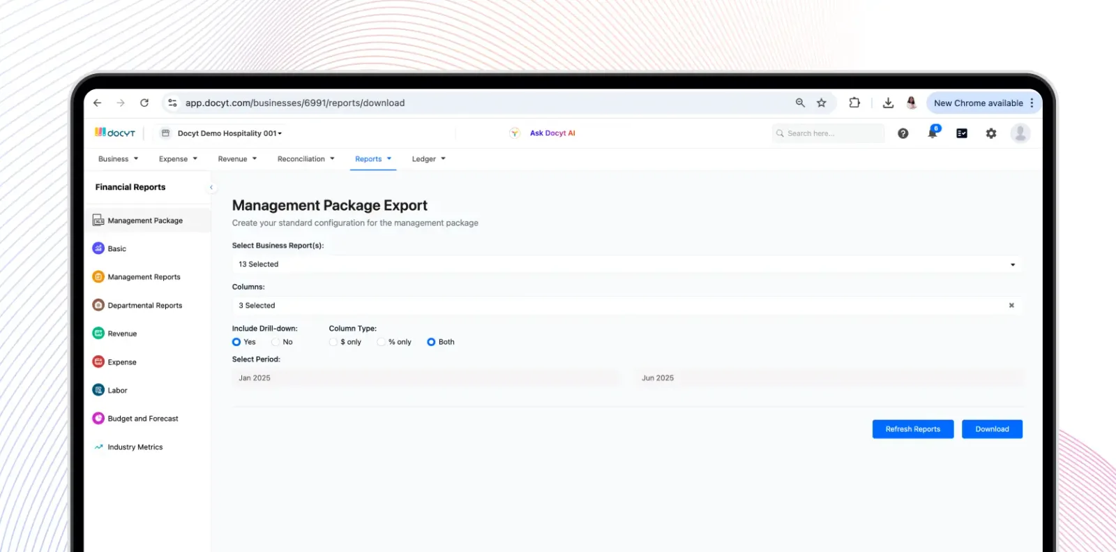 Export Your Full Reporting Package In Seconds