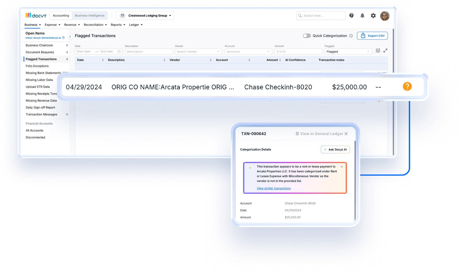 Docyts Flagged Transaction View