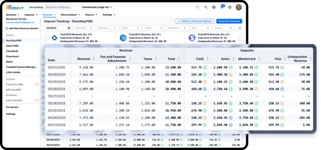 Docyt Accounting Platform Revenue Module Deposit Tracking