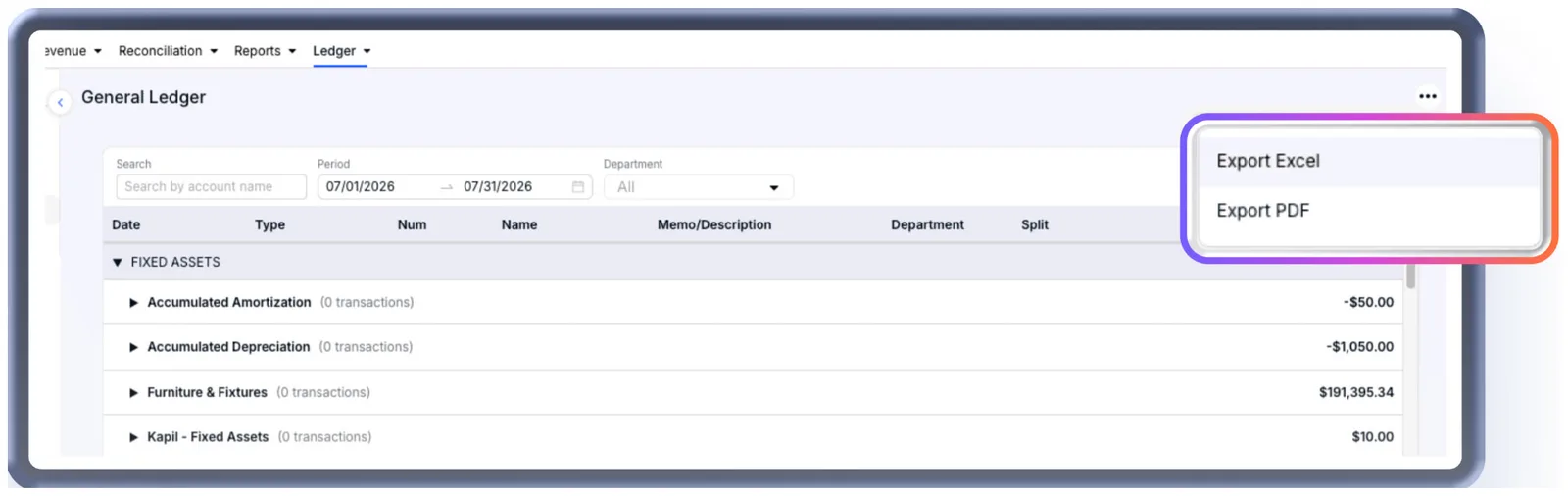 Review And Export Your Ledger Activity