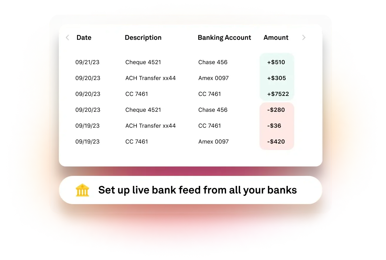 Docyt live bank feeds: every transaction pulled from every bank for bulk categorization