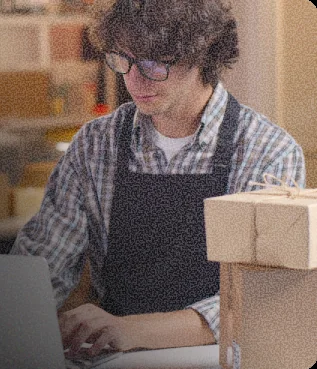 Retail shop owner with transactions auto-categorized by Docyt AI