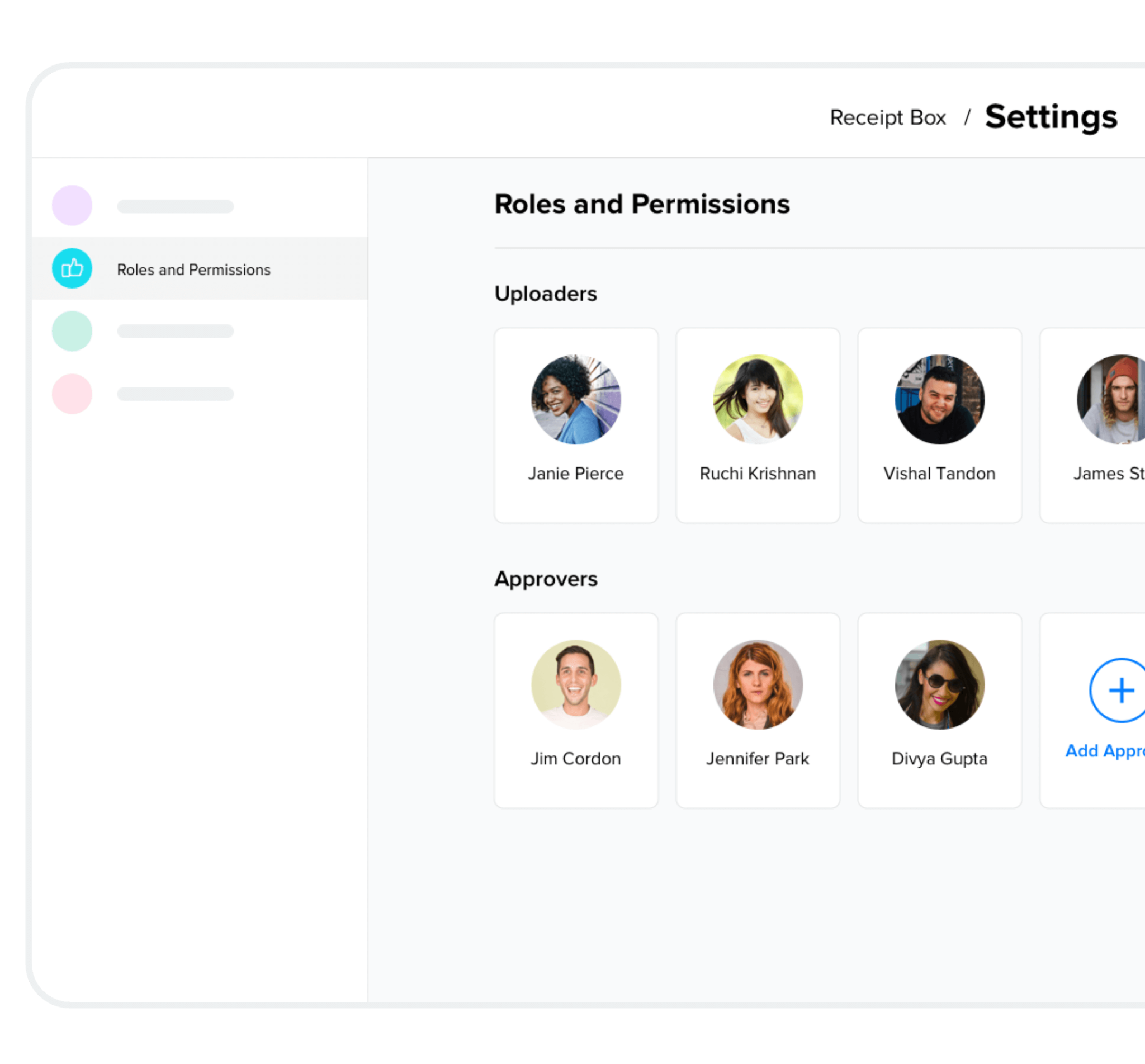 Receipt Box Roles and Permissions Capabilities
