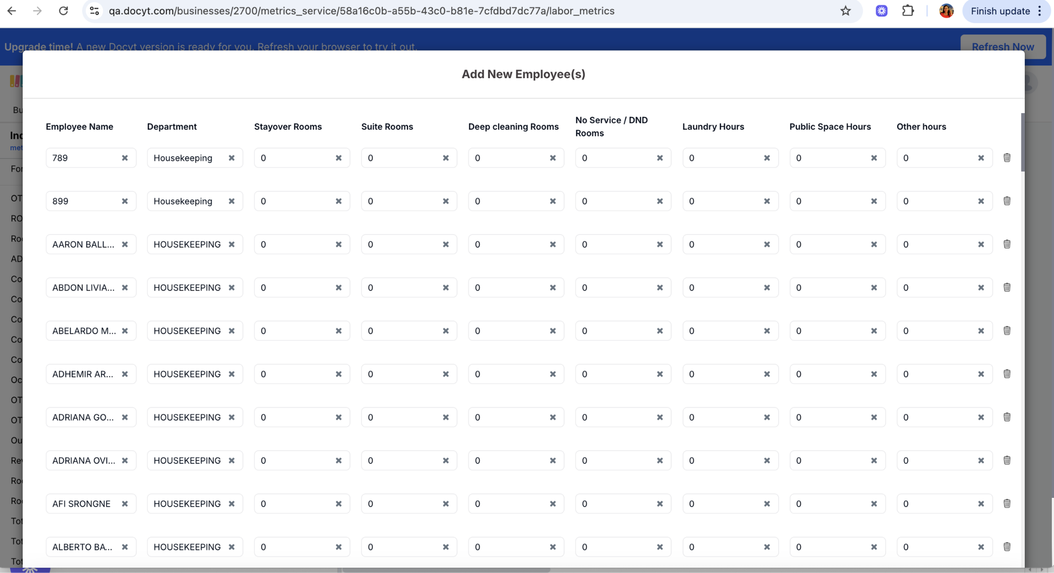 Rooms Cleaned Ux For Night Auditors